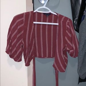 American eagle front tie crop top